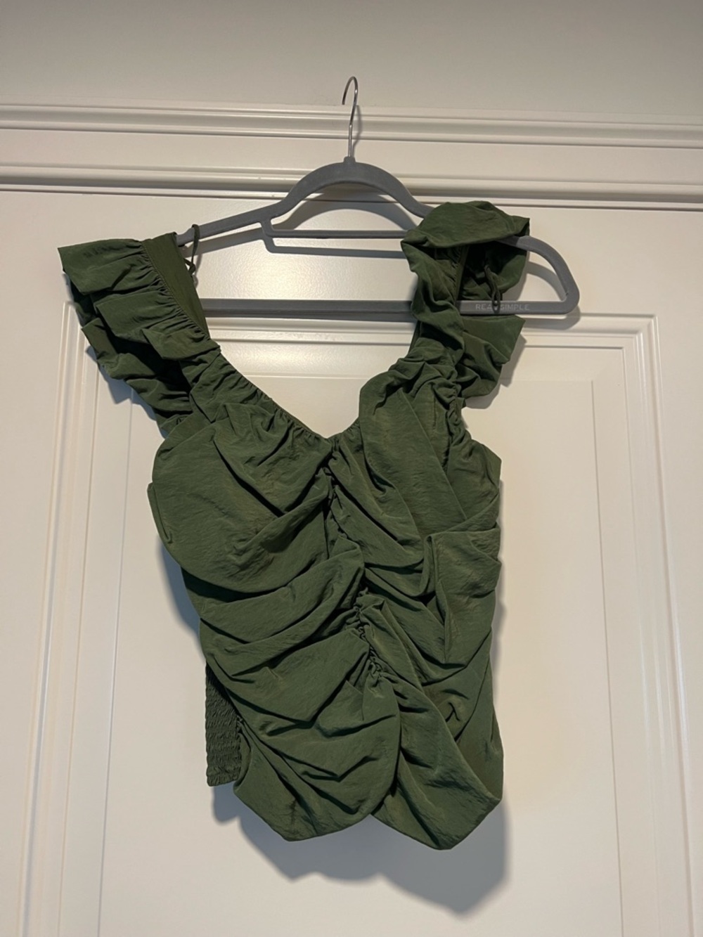 GAP Olive Green Ruffled Tank